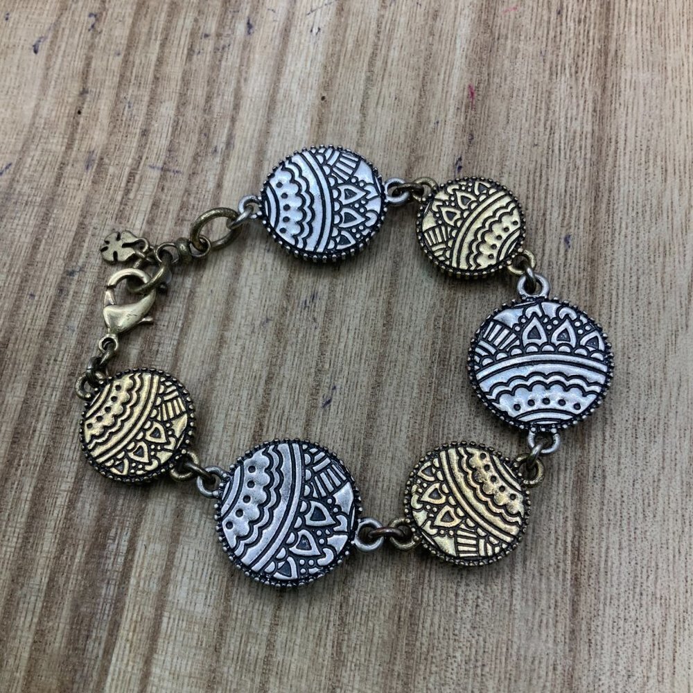 Lucky Brand Silver & Gold Tone Semi Precious Stone Bracelet - Picture 4 of 6